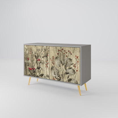 HERBAL GRACE 2-Door Sideboard in Grey Finish
