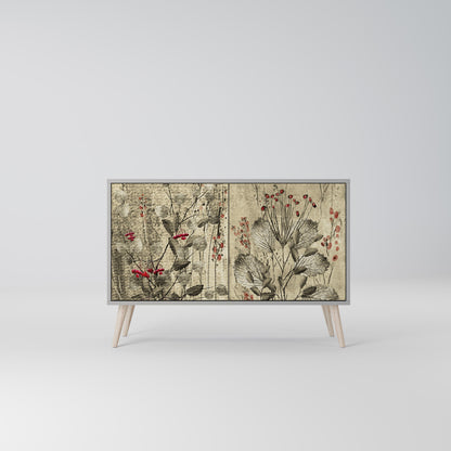 HERBAL GRACE 2-Door Sideboard in Grey Finish