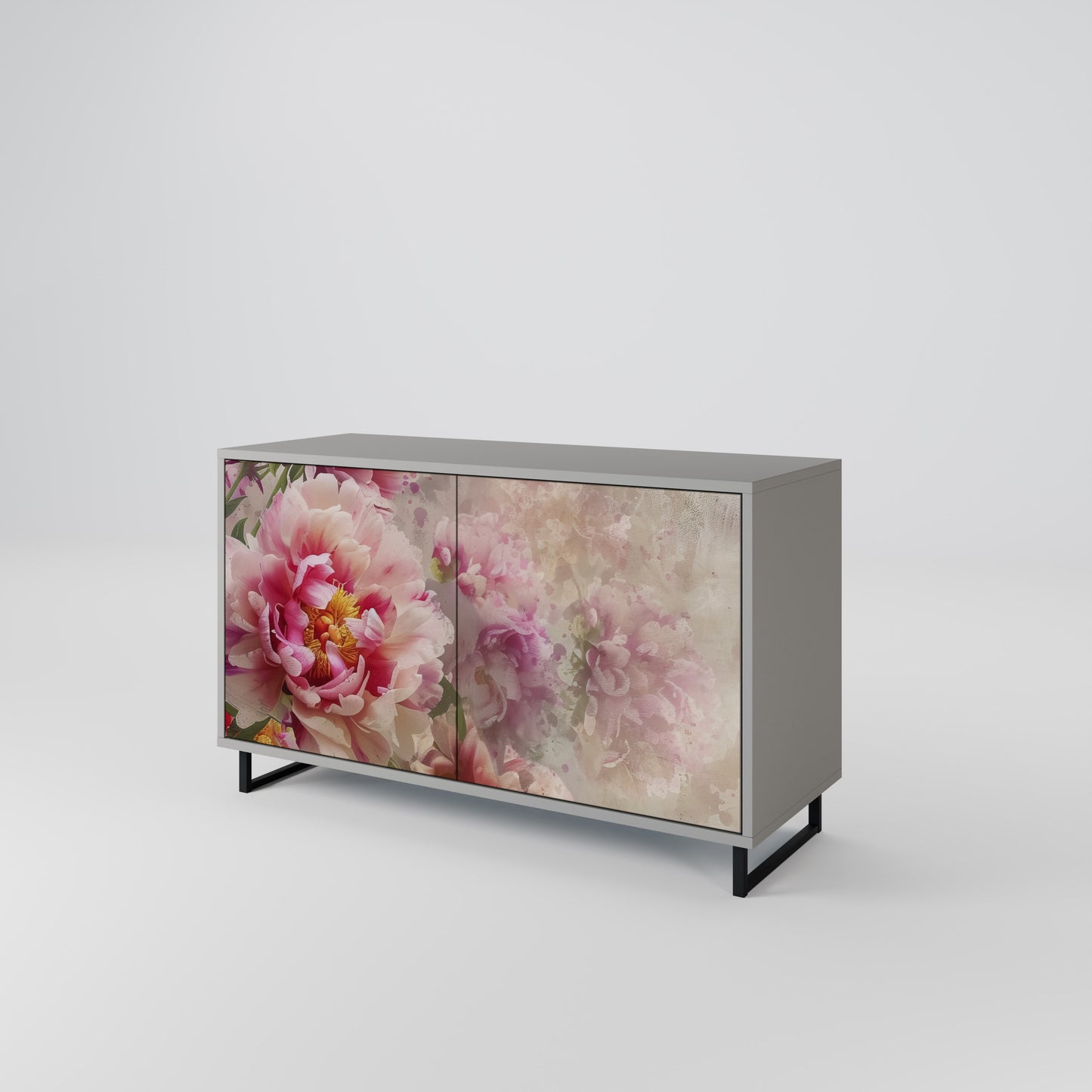 Credenza a 2 ante PEONY WHISPER in finitura grigia