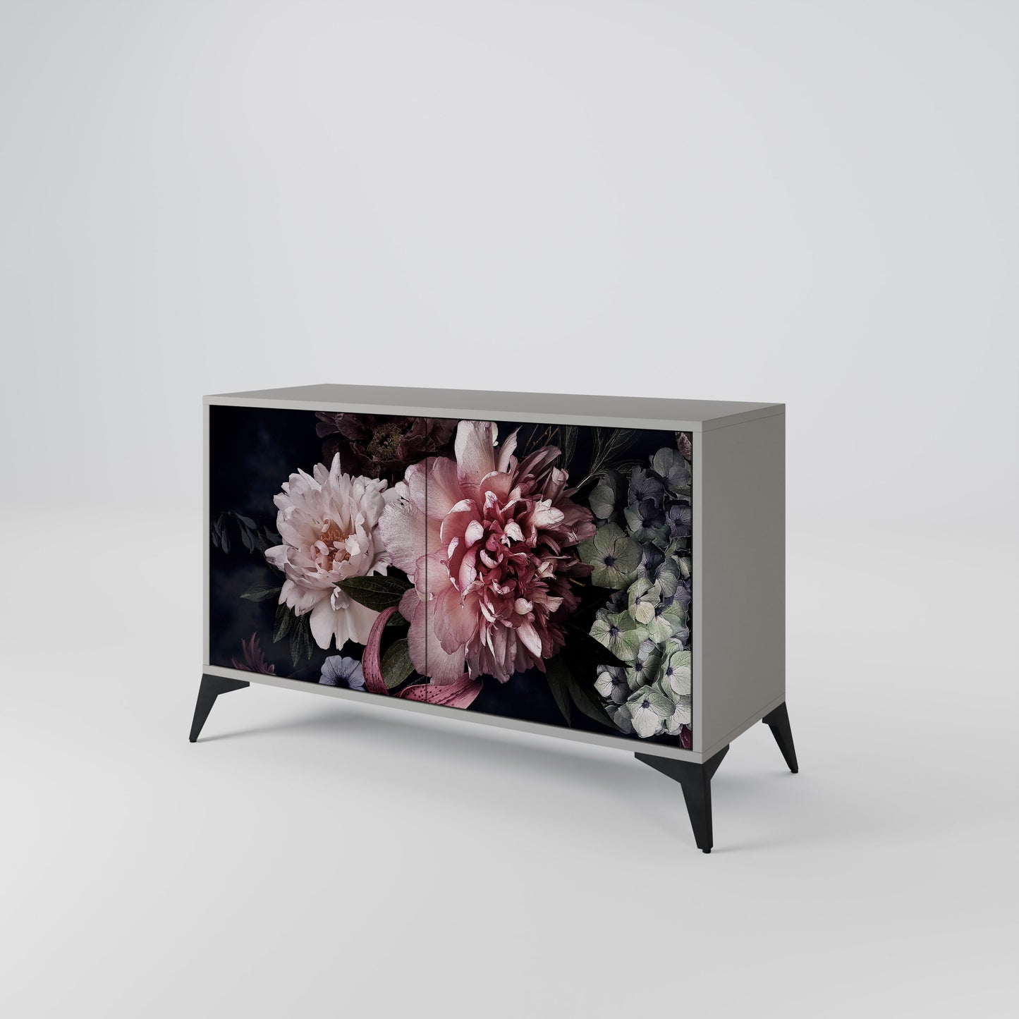 Credenza a 2 ante PURE BLOSSOM in finitura grigia