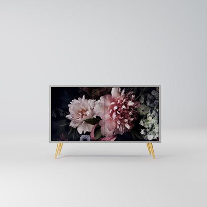 Credenza a 2 ante PURE BLOSSOM in finitura grigia
