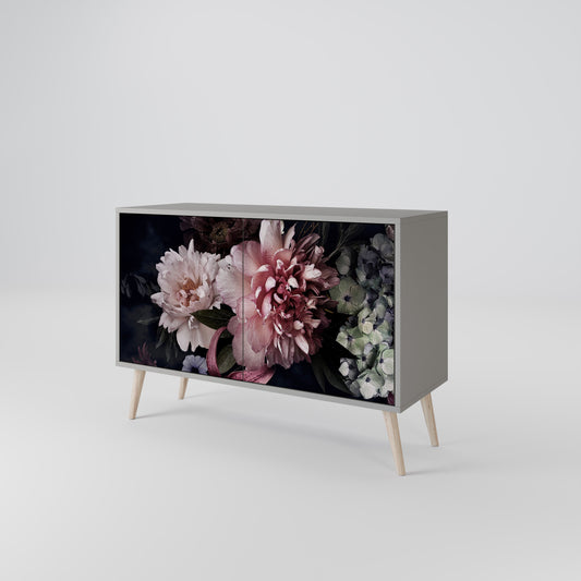 Credenza a 2 ante PURE BLOSSOM in finitura grigia