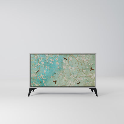 Credenza BLOOMING CHARM a 2 ante in finitura grigia