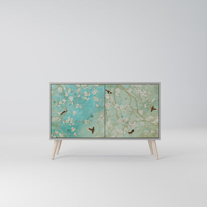 Credenza BLOOMING CHARM a 2 ante in finitura grigia