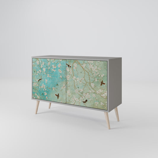 Credenza BLOOMING CHARM a 2 ante in finitura grigia