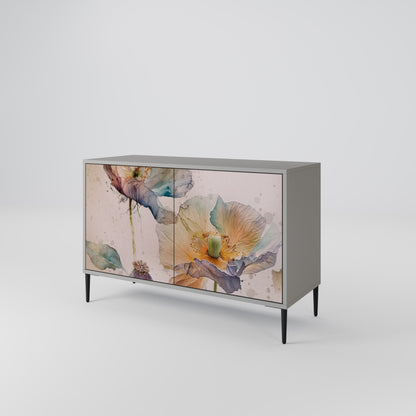 Credenza SOFTEN POPPY a 2 ante in finitura grigia