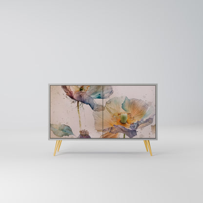 Credenza SOFTEN POPPY a 2 ante in finitura grigia