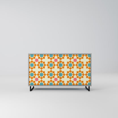 FLORAL DECOR 2-Door Sideboard in Grey Finish