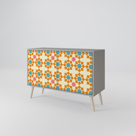 FLORAL DECOR 2-Door Sideboard in Grey Finish