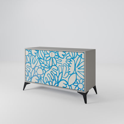 Credenza BLOOMY MORNING a 2 ante in finitura grigia