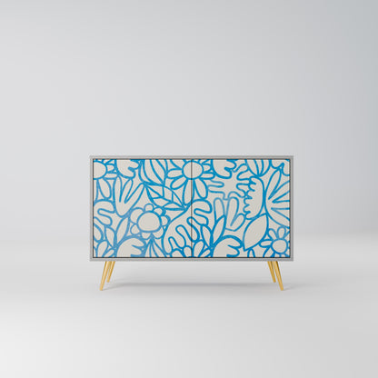 Credenza BLOOMY MORNING a 2 ante in finitura grigia
