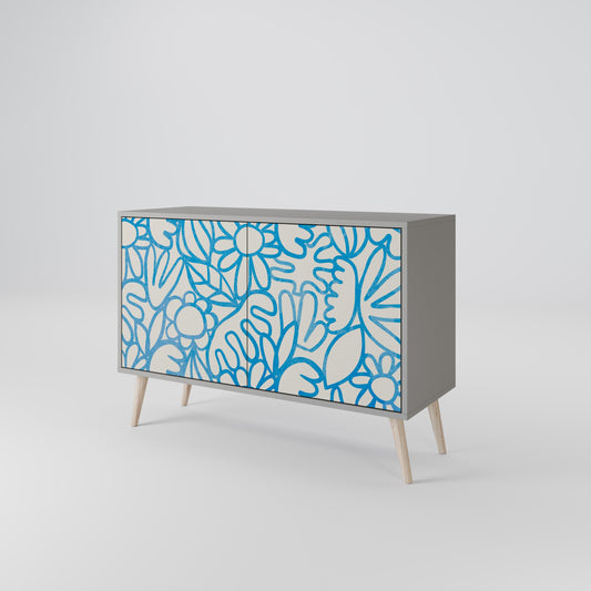 Credenza BLOOMY MORNING a 2 ante in finitura grigia