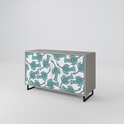 Credenza a 2 ante WATERSPOUT SONGIBIRD in finitura grigia