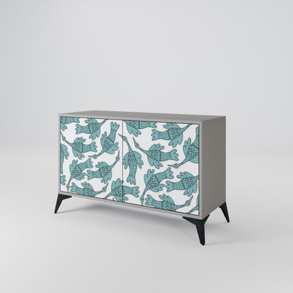 Credenza a 2 ante WATERSPOUT SONGIBIRD in finitura grigia