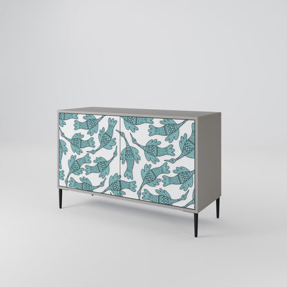 Credenza a 2 ante WATERSPOUT SONGIBIRD in finitura grigia