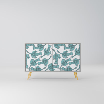 Credenza a 2 ante WATERSPOUT SONGIBIRD in finitura grigia