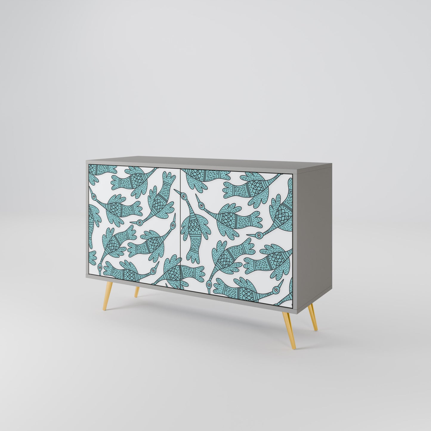 Credenza a 2 ante WATERSPOUT SONGIBIRD in finitura grigia