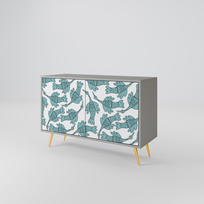 Credenza a 2 ante WATERSPOUT SONGIBIRD in finitura grigia