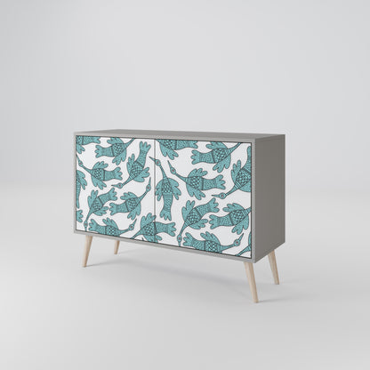 Credenza a 2 ante WATERSPOUT SONGIBIRD in finitura grigia