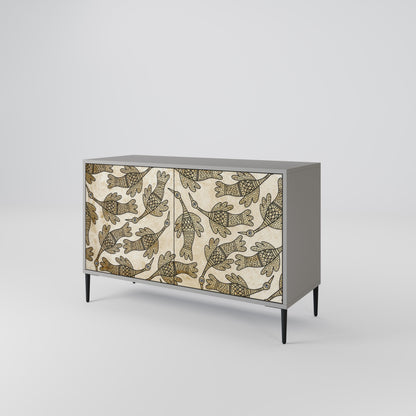 Credenza ALMONDINE SONGBIRD a 2 ante in finitura grigia