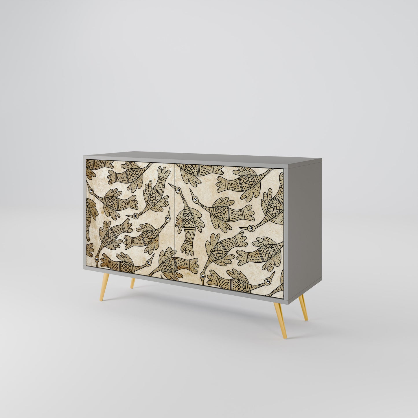 Credenza ALMONDINE SONGBIRD a 2 ante in finitura grigia