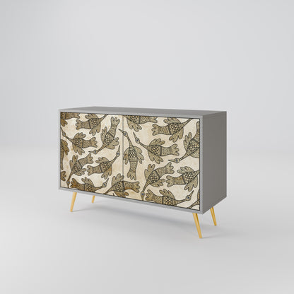 Credenza ALMONDINE SONGBIRD a 2 ante in finitura grigia