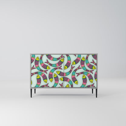 INDIAN FISH 2-Door Sideboard in Grey Finish