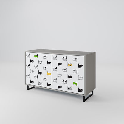 CATS COMPILATION 2-Door Sideboard in Grey Finish