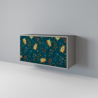 Credenza a 2 ante AUTUMN INSECTS in finitura grigia