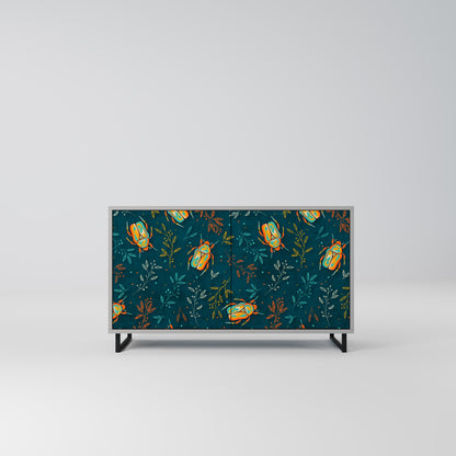 Credenza a 2 ante AUTUMN INSECTS in finitura grigia