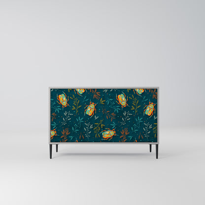 Credenza a 2 ante AUTUMN INSECTS in finitura grigia