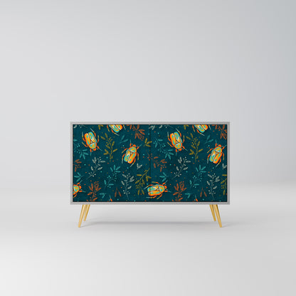 Credenza a 2 ante AUTUMN INSECTS in finitura grigia