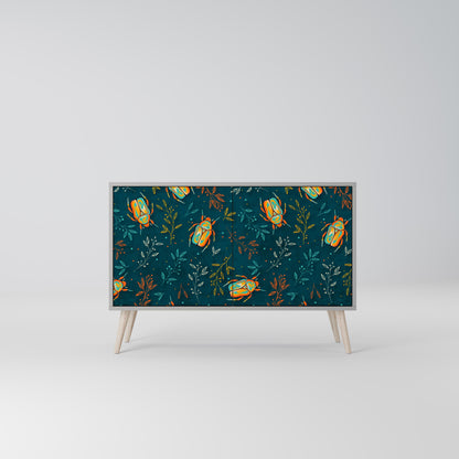 Credenza a 2 ante AUTUMN INSECTS in finitura grigia