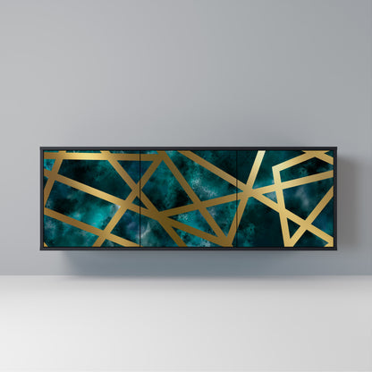 Credenza a 3 ante THE LABYRINTH OF GOLD con finitura nera