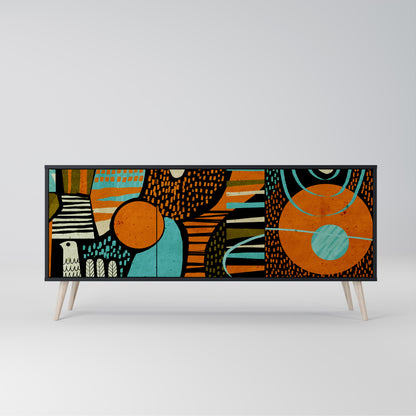 Credenza GEODE GLIMMER a 3 ante con finitura nera
