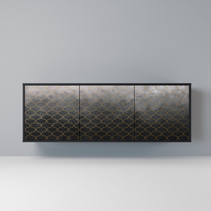 TESSELATED GRAYISH Madia a 3 Ante in Finitura Nera