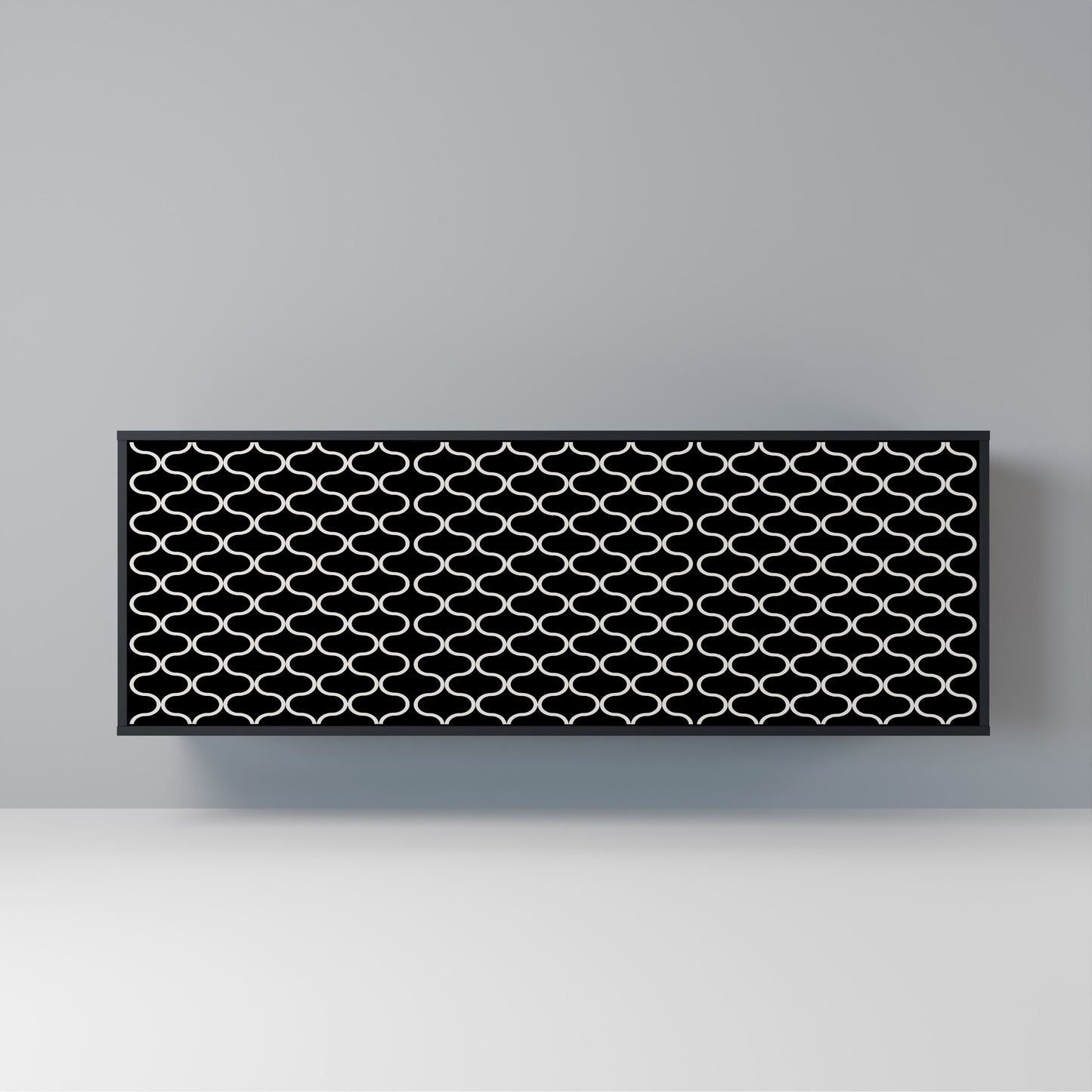 TESSELATED BLACKNESS Madia a 3 Ante in Finitura Nera