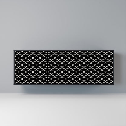 TESSELATED BLACKNESS Madia a 3 Ante in Finitura Nera