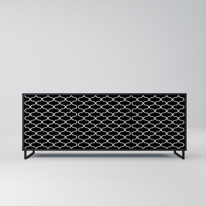 TESSELATED BLACKNESS 3-Door Sideboard in Black Finish