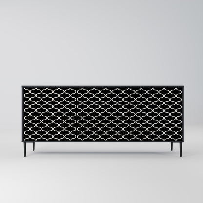 TESSELATED BLACKNESS 3-Door Sideboard in Black Finish