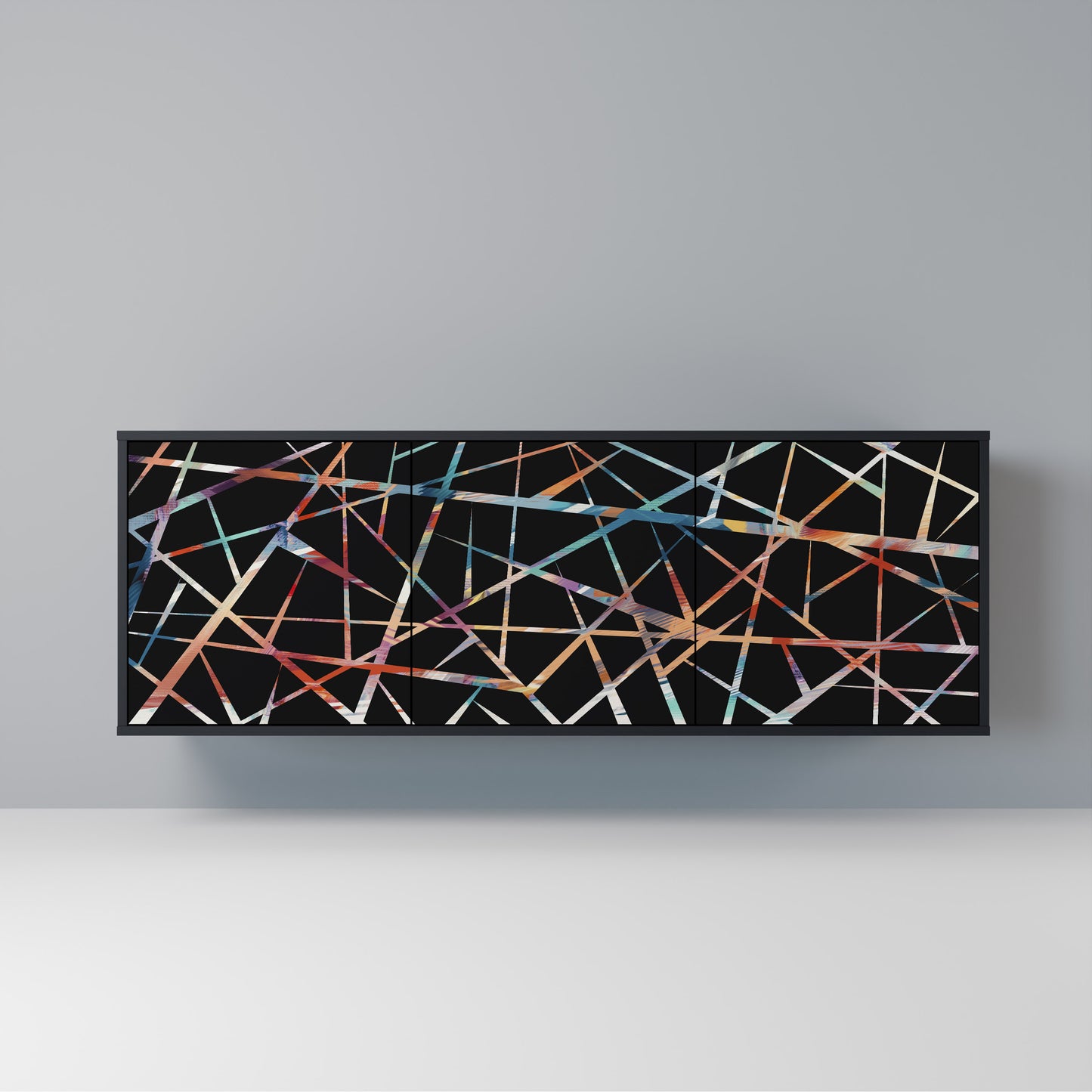POLYGON VERVE Madia a 3 Ante in Finitura Nera