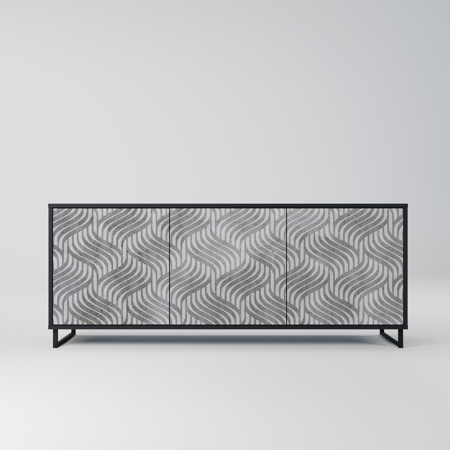 Credenza CONCRETE MOVEMENT a 3 ante in finitura nera