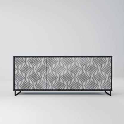 Credenza CONCRETE MOVEMENT a 3 ante in finitura nera