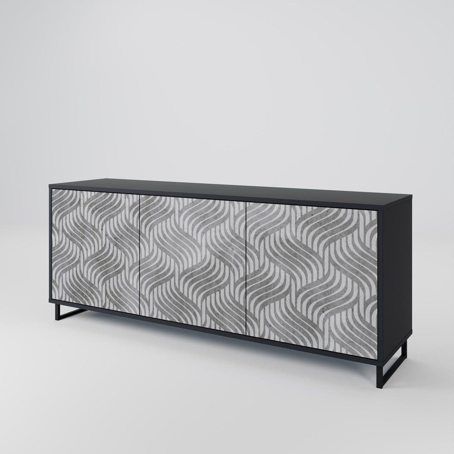 Credenza CONCRETE MOVEMENT a 3 ante in finitura nera