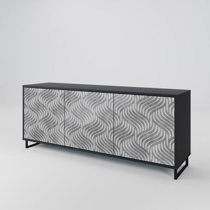 Credenza CONCRETE MOVEMENT a 3 ante in finitura nera