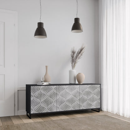 Credenza CONCRETE MOVEMENT a 3 ante in finitura nera
