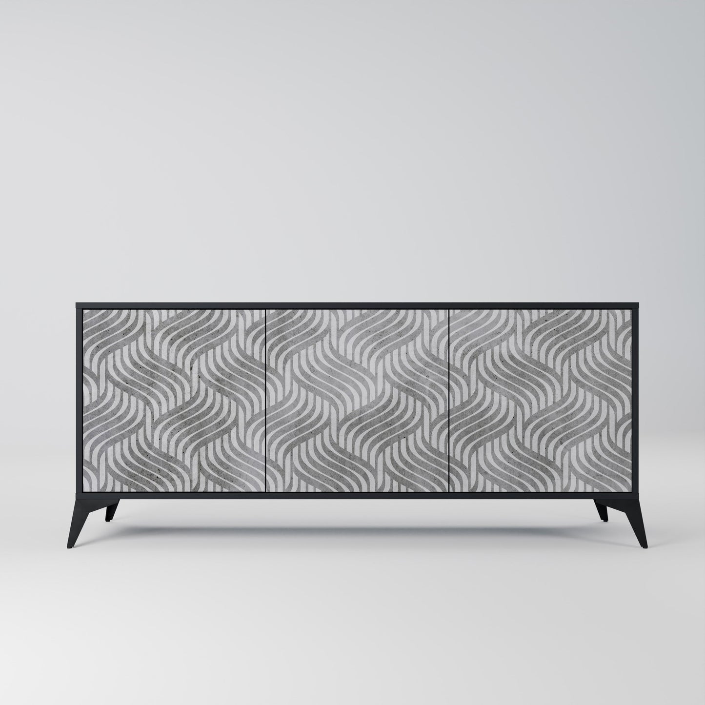 Credenza CONCRETE MOVEMENT a 3 ante in finitura nera