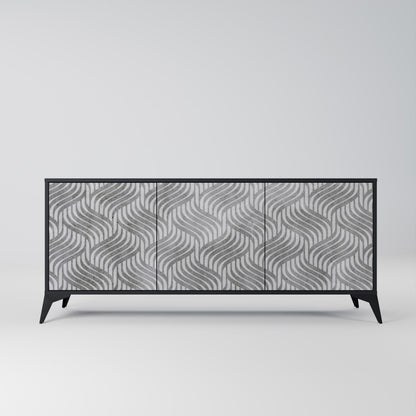 Credenza CONCRETE MOVEMENT a 3 ante in finitura nera