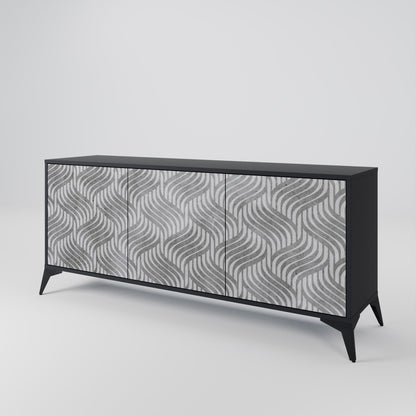 Credenza CONCRETE MOVEMENT a 3 ante in finitura nera