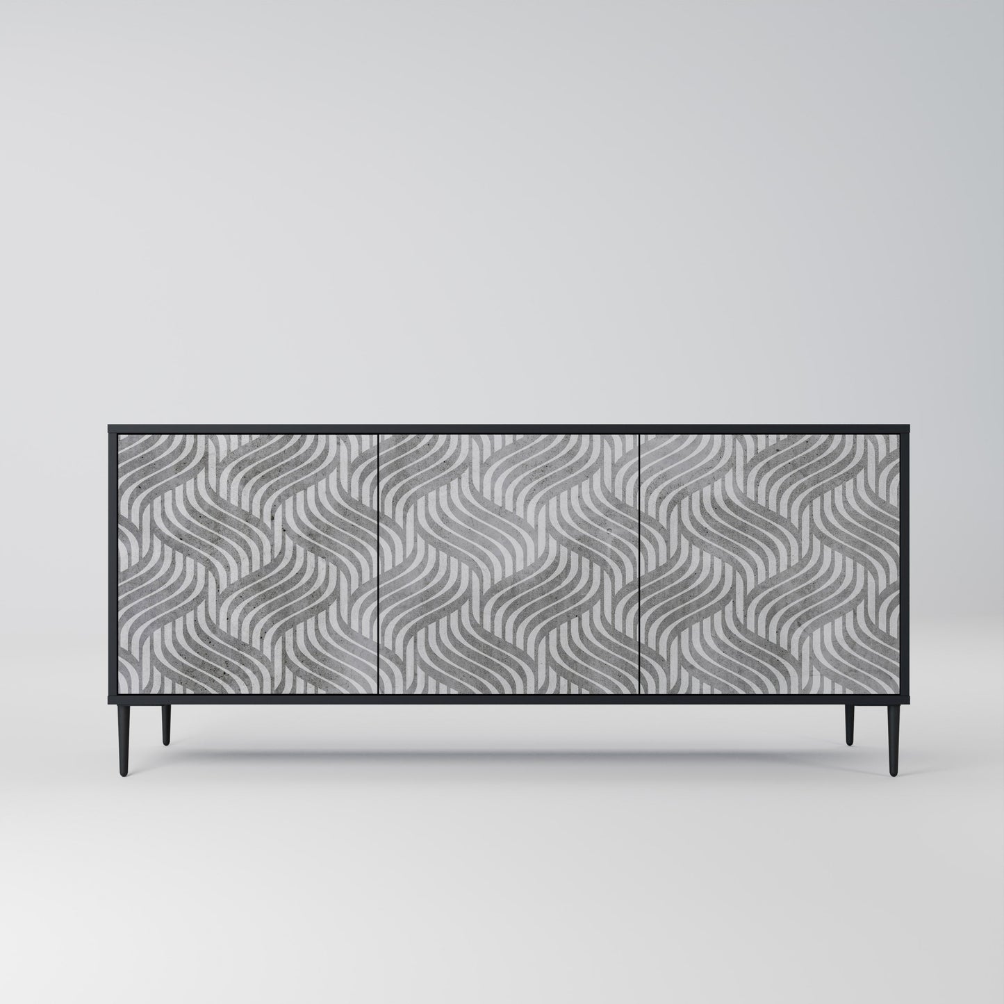 Credenza CONCRETE MOVEMENT a 3 ante in finitura nera